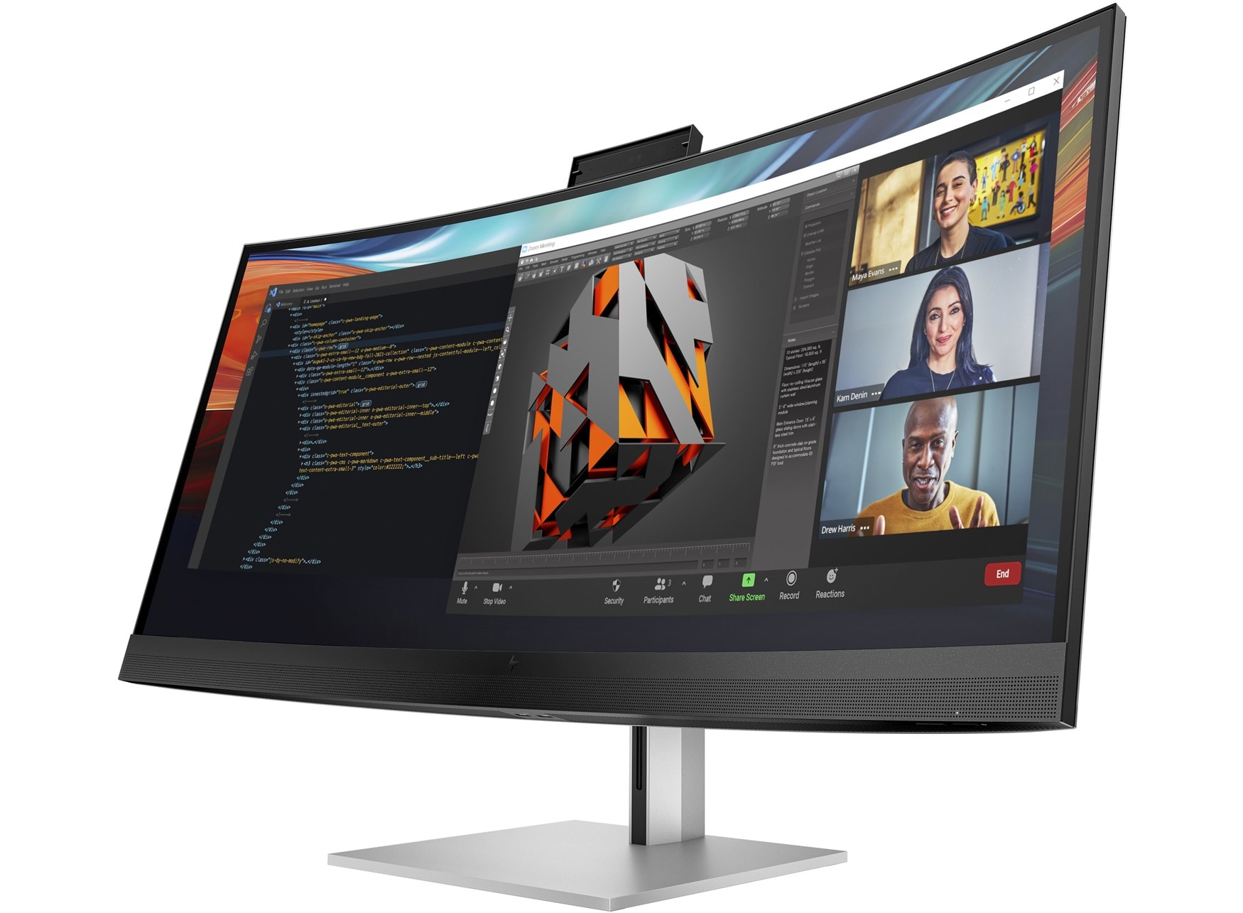 HP Series 7 Pro 39.7 inch 5K2K Conferencing Monitor-740pm - Image 13
